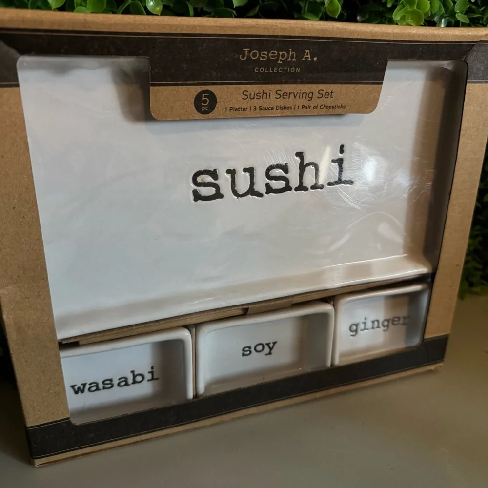 Joseph A. Collection 5pc White Sushi Serving Set New in box